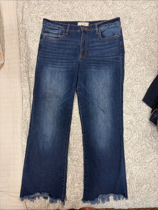 harper heritage Denim - Harper Heritage Wide Leg Frayed Hem Jeans